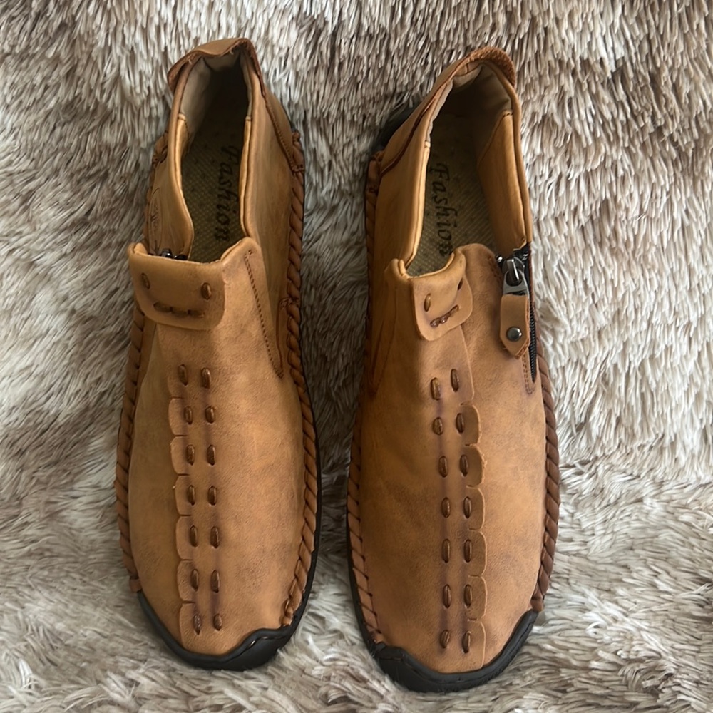 Fashion Sport Men’s Shoes Size UK 48 Brown Zipper New